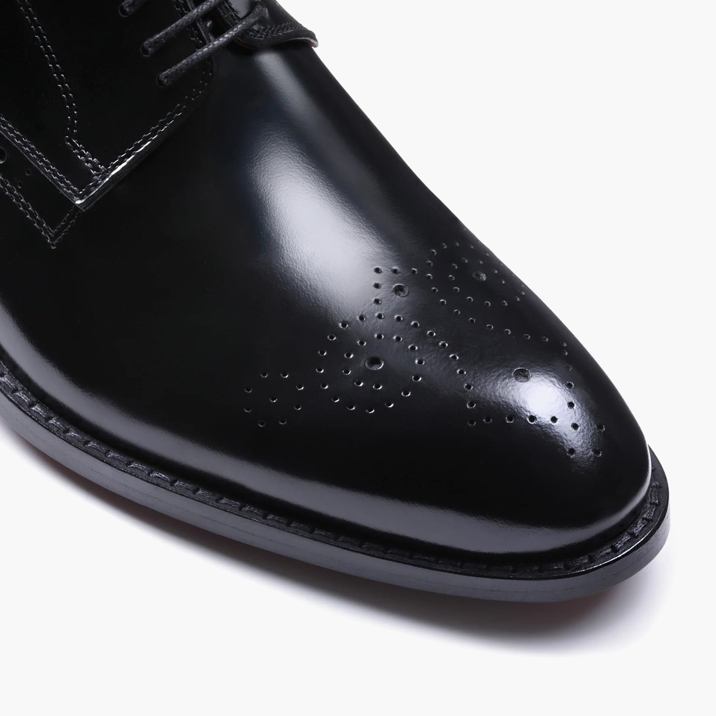 Men's Black Leather Derby Lace-up