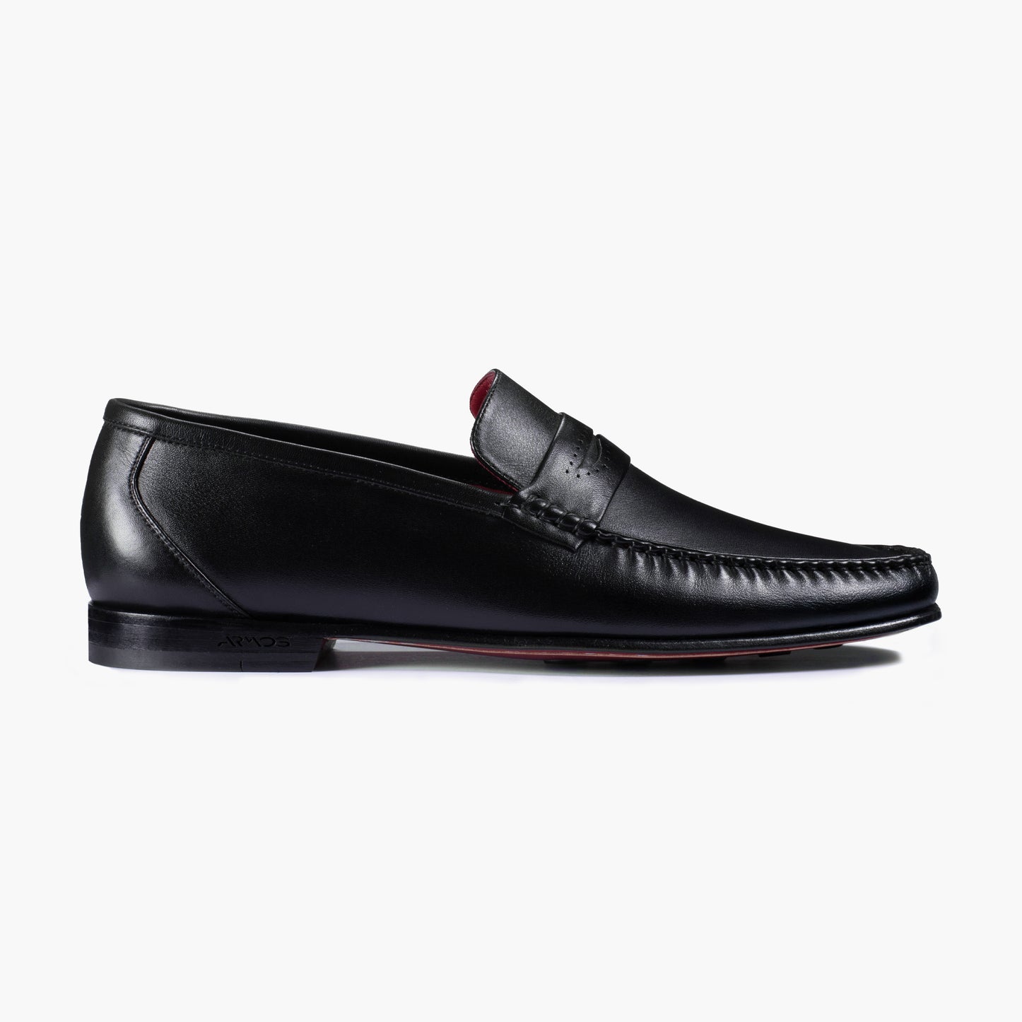 Men's Black Leather Slip-on Moccasin