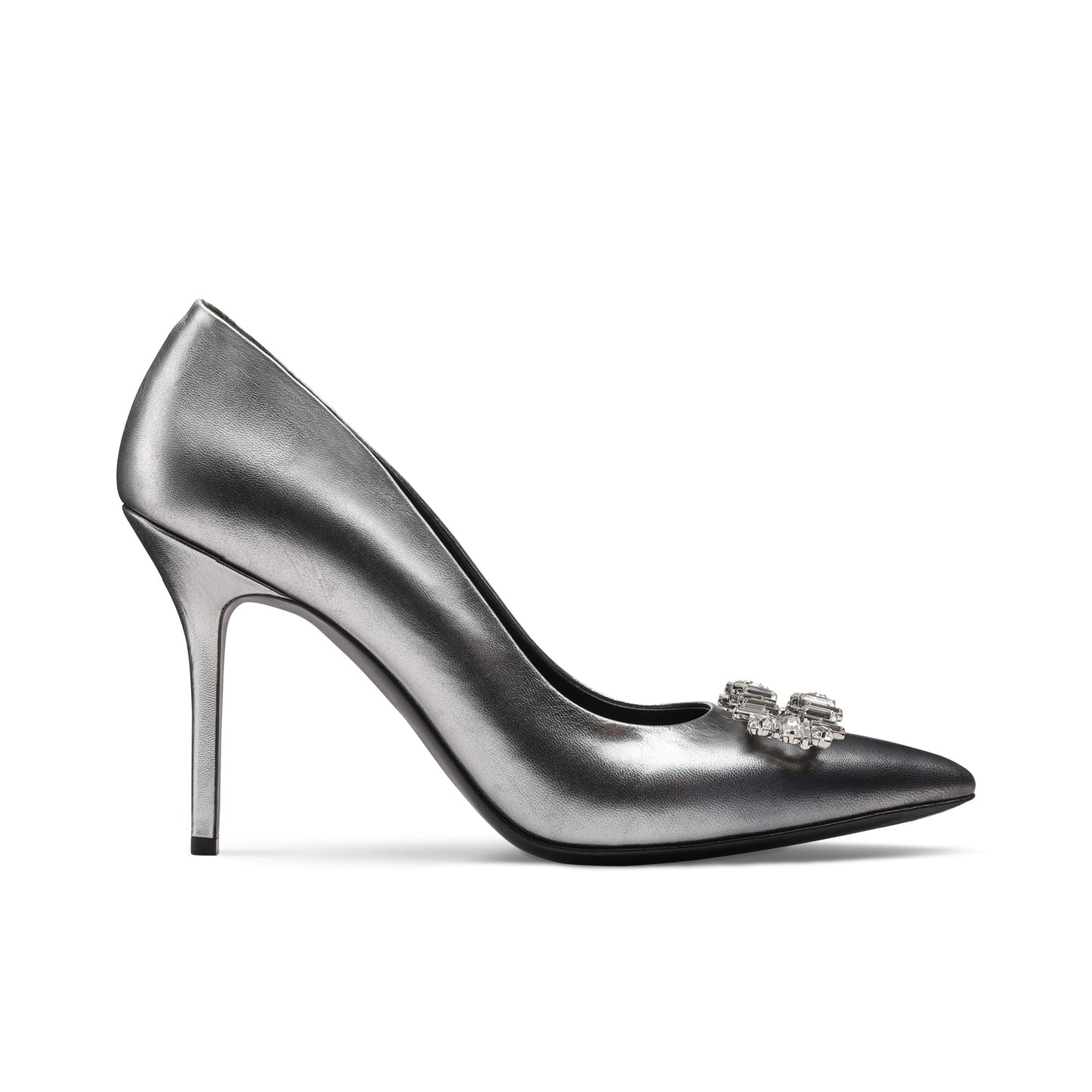 Women's Metallic Silver Leather Pump
