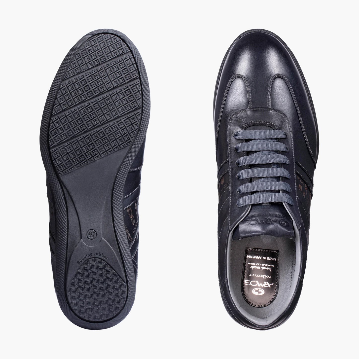 Men's Dark Blue Leather Sneaker