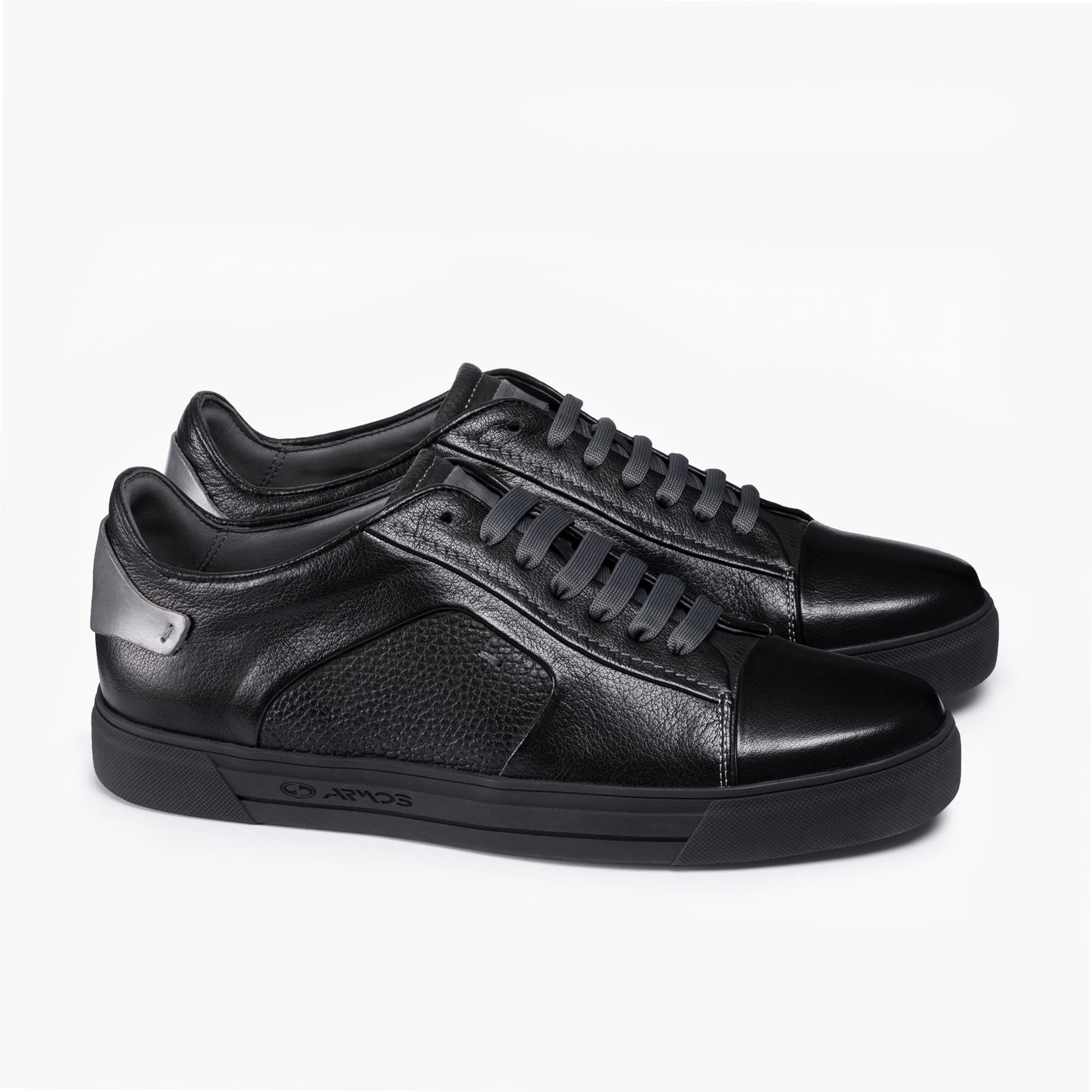 Men's Black Sneaker with Silver Inserts