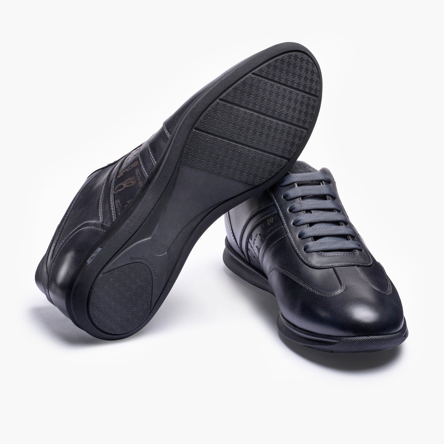 Men's Dark Blue Leather Sneaker