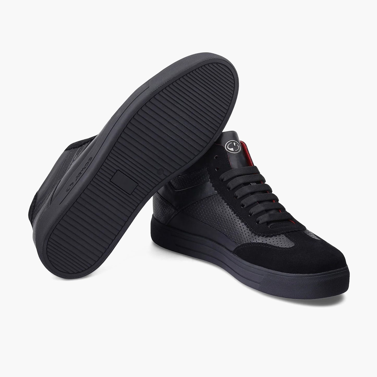 Men's Black Suede & Leather High Sneaker