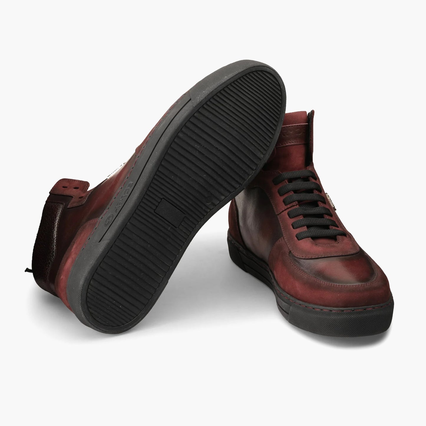 Men's Burgundy Nubuck and Leather Boot