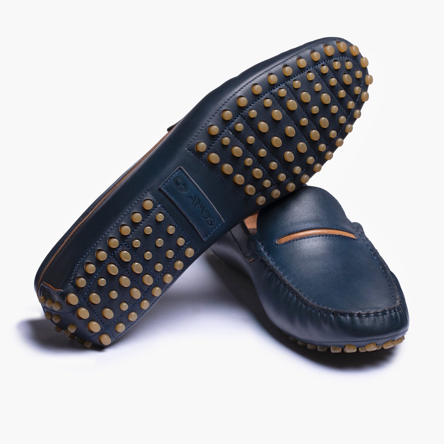 Men's Blue Leather Driving Moccasin