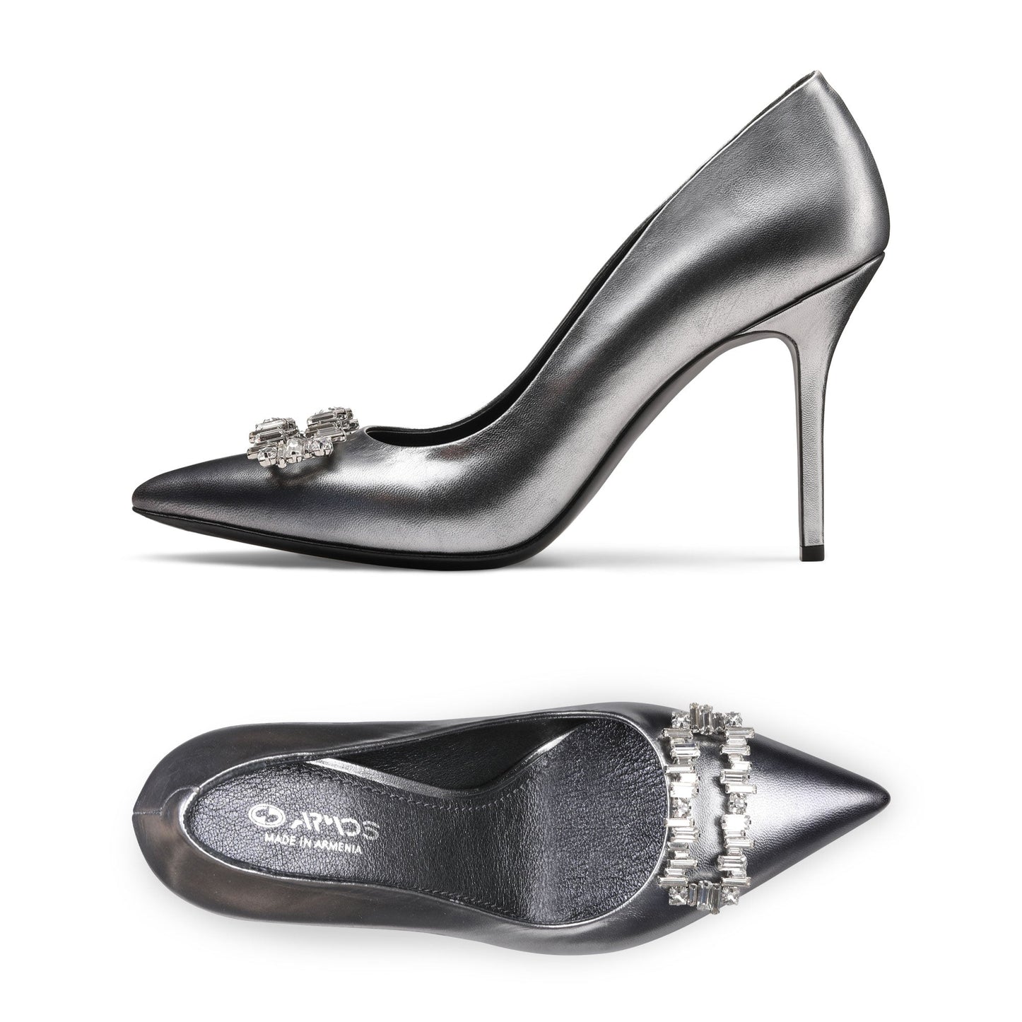 Women's Metallic Silver Leather Pump