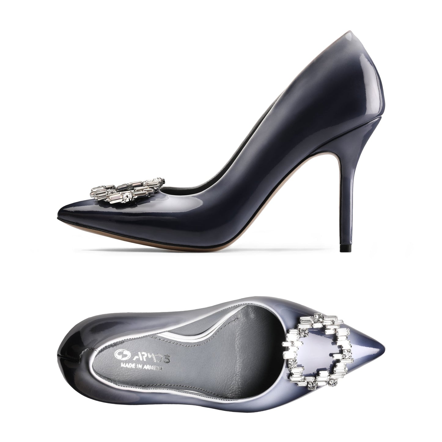 Women’s Gray & Blue Patent Pump