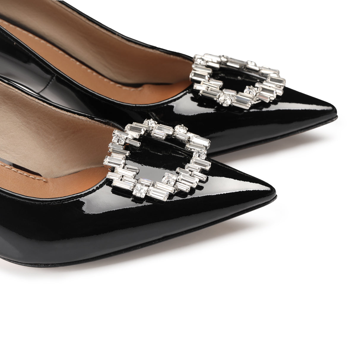 Women’s Black Patent Leather Brooch Pump
