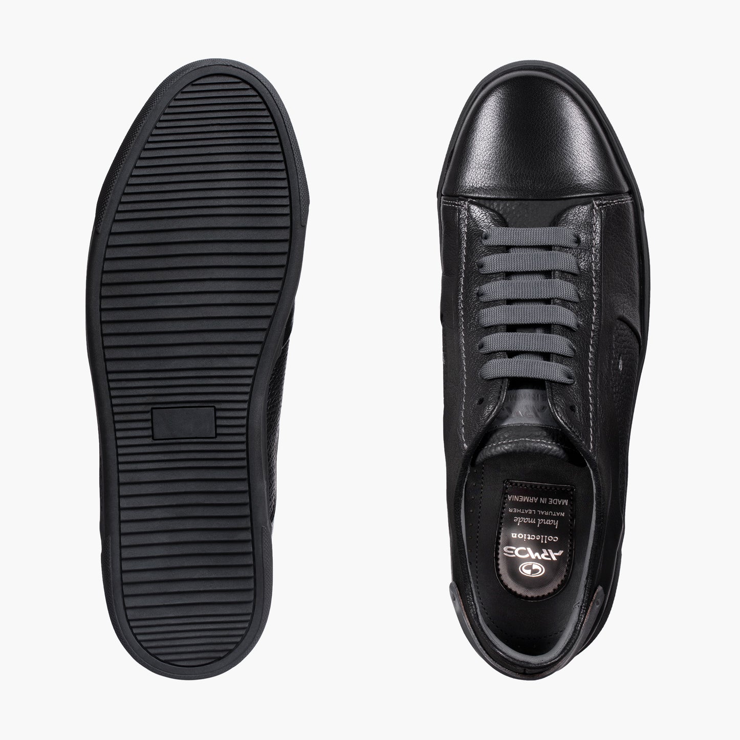 Men's Black Sneaker with Silver Inserts