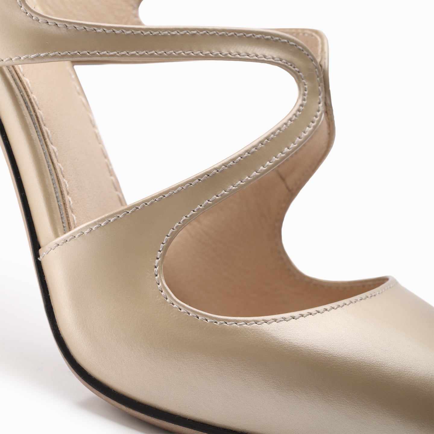 Women’s Champagne Leather Slingback Heels