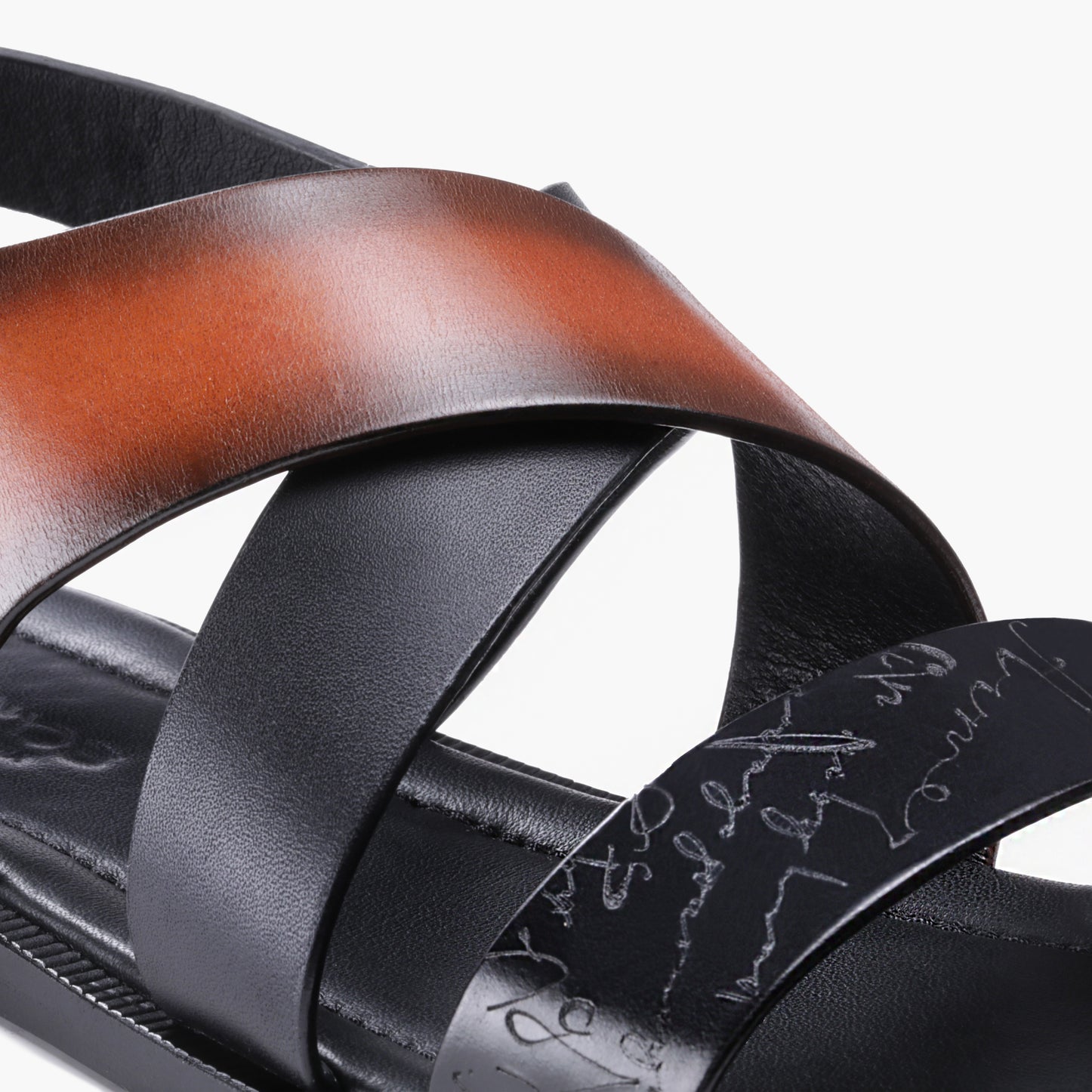 Men's Black And Brown Buckle Sandal