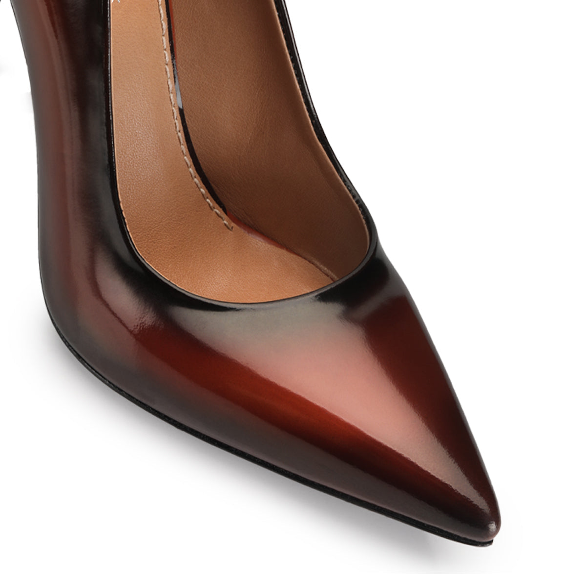 Women's Black & Brown Patent Leather Pump