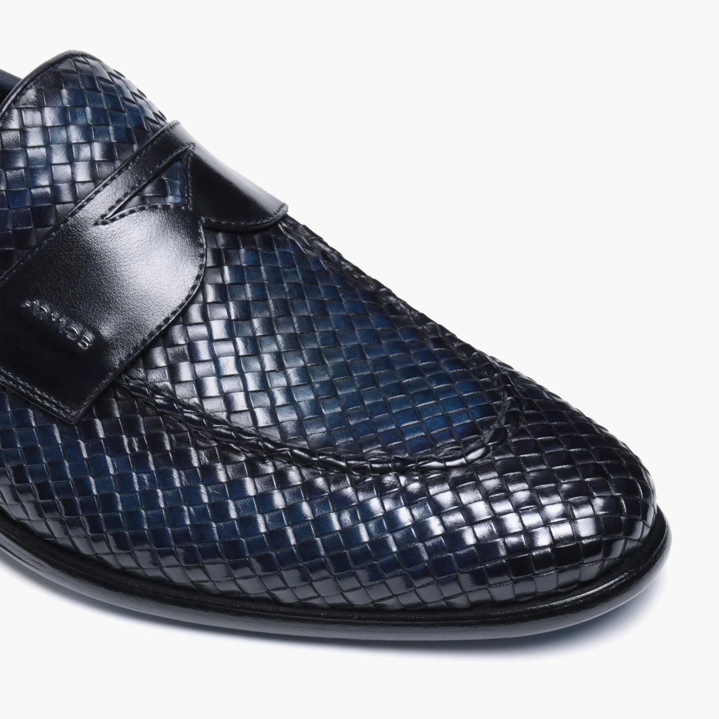 Men's Blue Woven Leather Penny Loafer