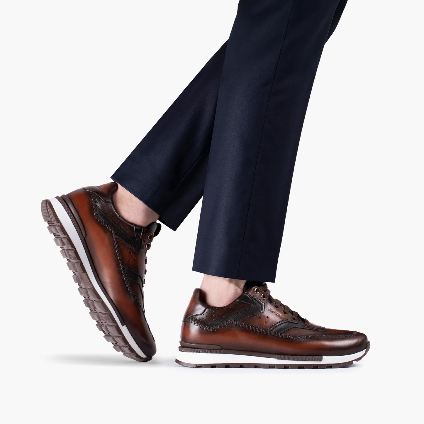 Men's Brown Patina Leather Sneaker