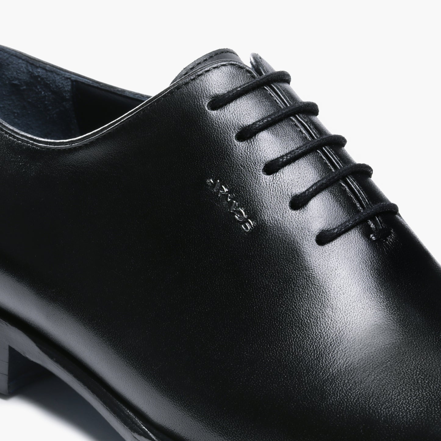 Men's Black Leather Oxford Lace-Up
