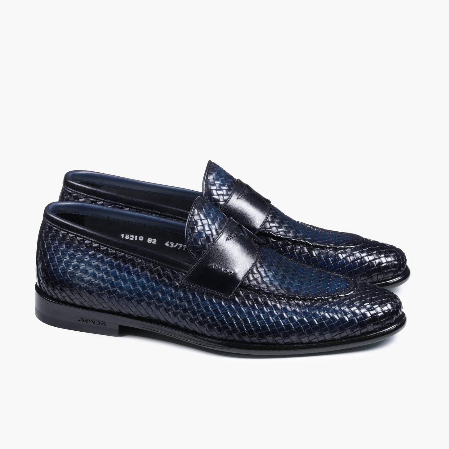 Men's Blue Woven Leather Penny Loafer