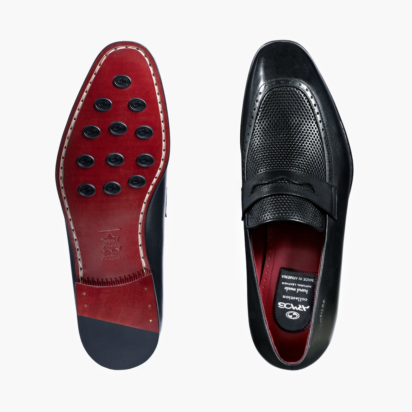 Men's Black Perforated Leather Loafer