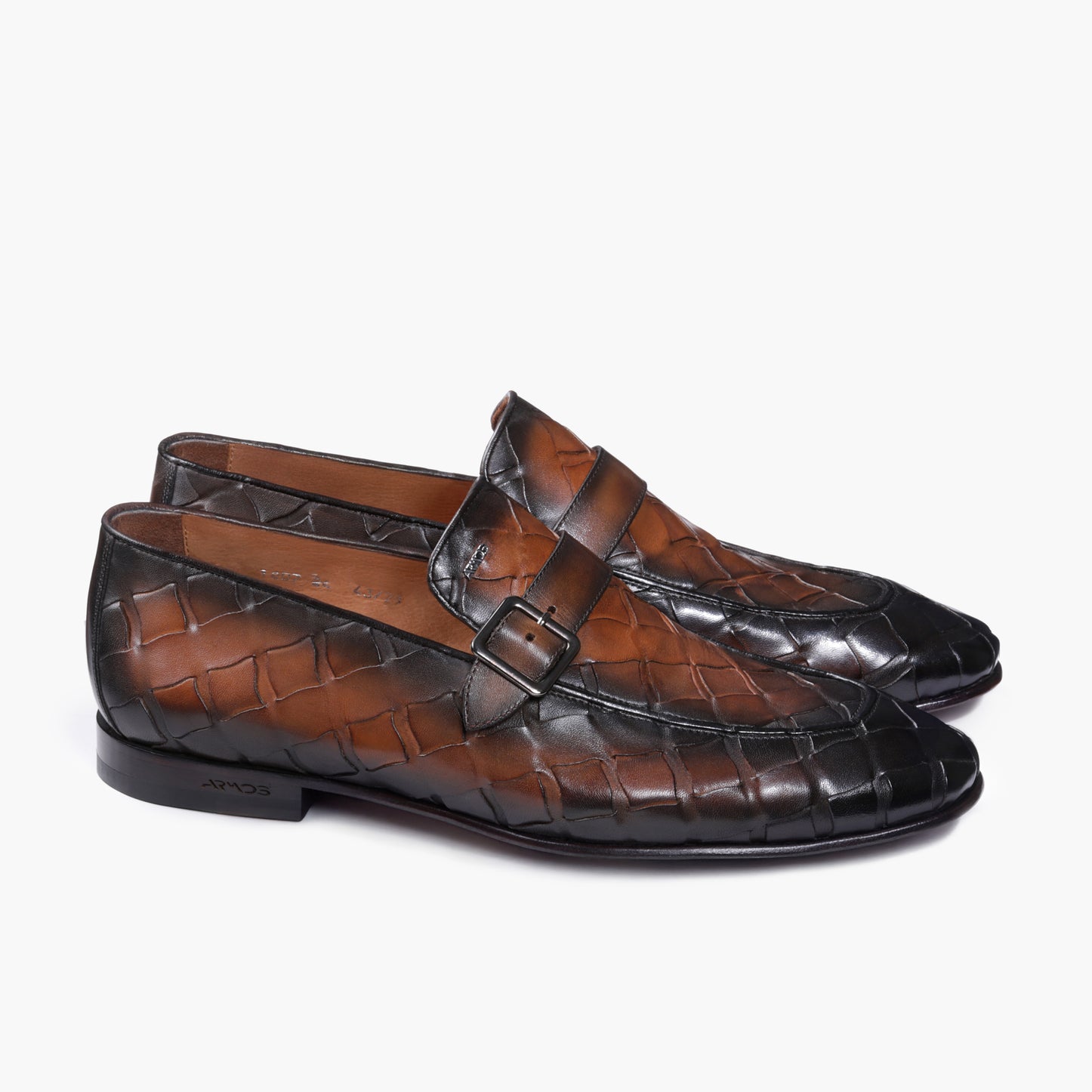 Men’s Brown Woven Single Monk Strap