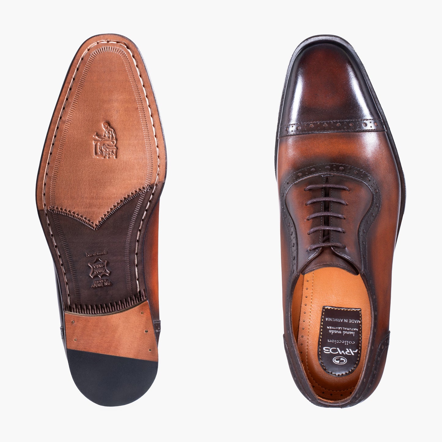 Men's Dark & Light Brown Oxford Lace-Up