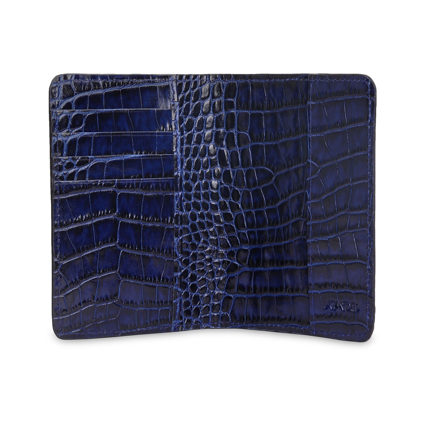 Blue leather passport case