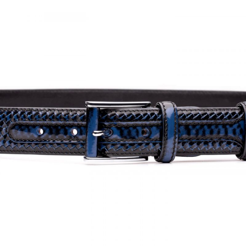 Semi-lacquered leather belt