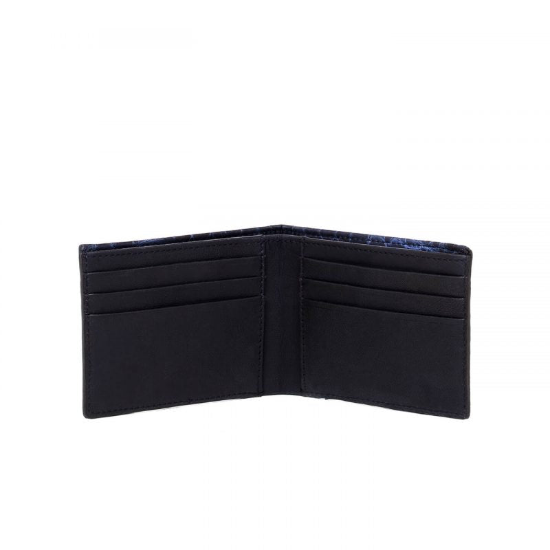Blue crocodile leather wallet