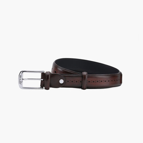 Men’s Dark Brown Patina Leather Belt