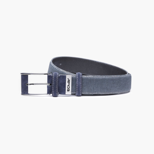 Men’s Navy Canvas & Suede Belt