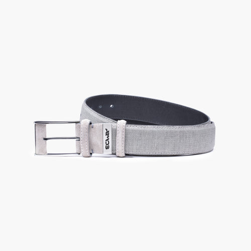 Textured canvas & suede belt