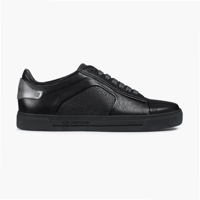 Men's Black Sneaker with Silver Inserts