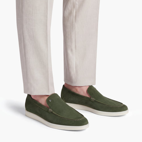 Men’s Green Suede Loafer - worn