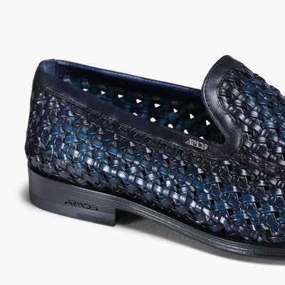 Men's Blue Woven Leather Loafer
- detail