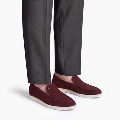 Men’s Burgundy Suede Loafer - worn