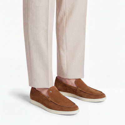 Men’s Cognac Suede Loafer - worn