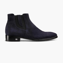 Men's Blue Suede Ankle Boot - right side