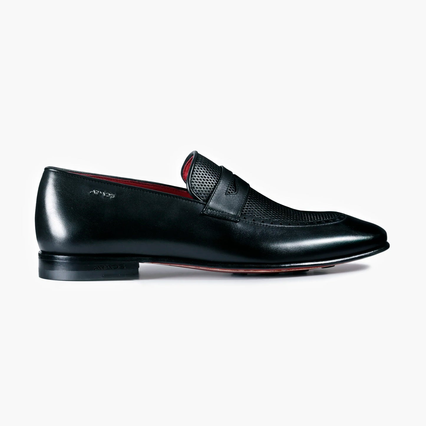 Men's Black Perforated Leather Loafer