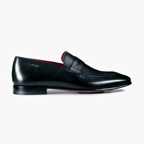 Men's Black Perforated Leather Loafer - right side