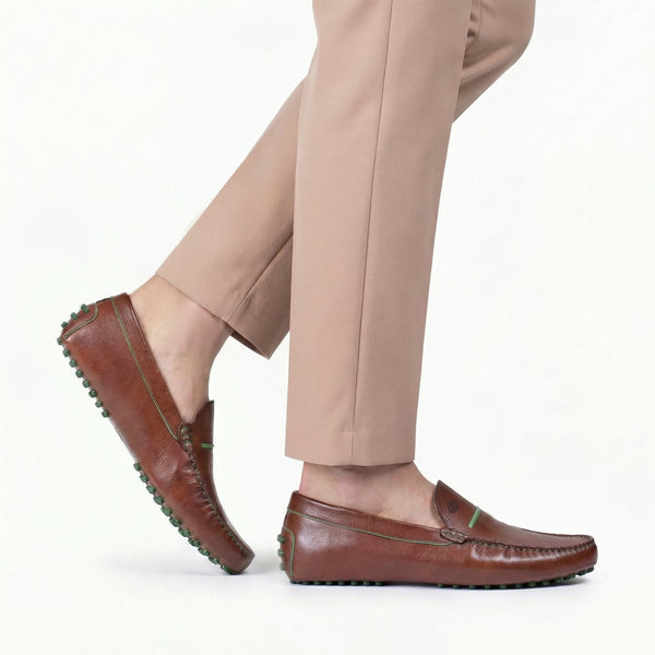 Men's Brown Leather Driving Moccasin