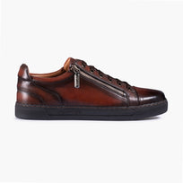 Men's Brown Patina Leather Sneaker - right side