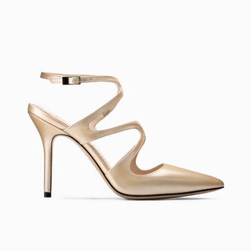 Women’s Champagne Leather Slingback Pump - right side