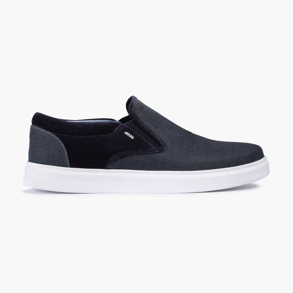 Men's Dark Gray Linen Slip-On Sneaker