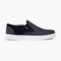 Men's Dark Gray Linen Slip-On Sneaker - right side
