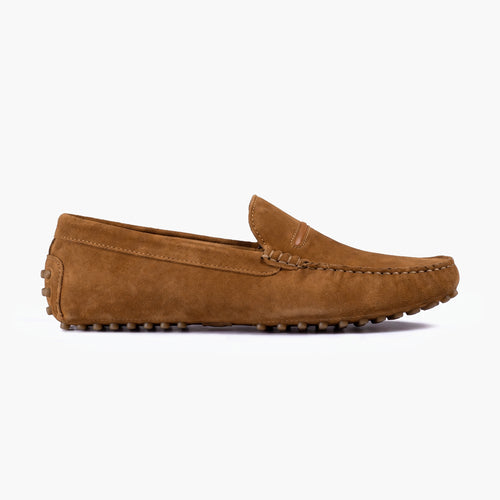 Men's Light-Brown Suede Driving Moccasin