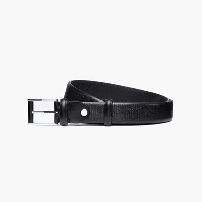 Black leather belt with perforation