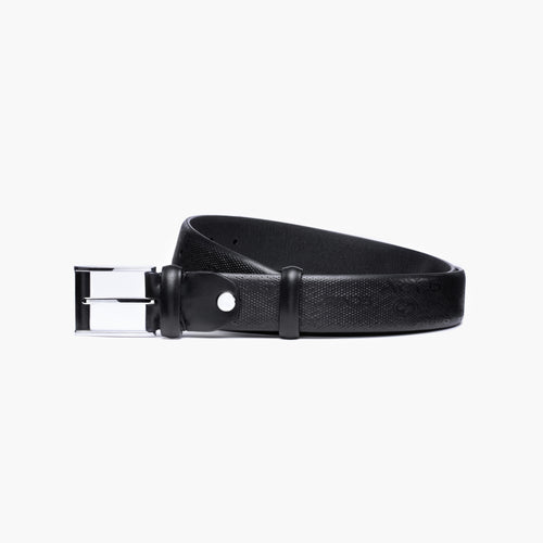 Black leather belt with perforation