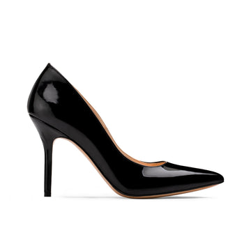 Women's Black Patent Pointed-Toe Pump - right side