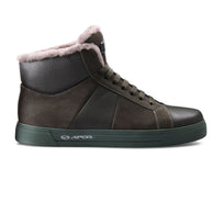 Insulated green leather boots - right side