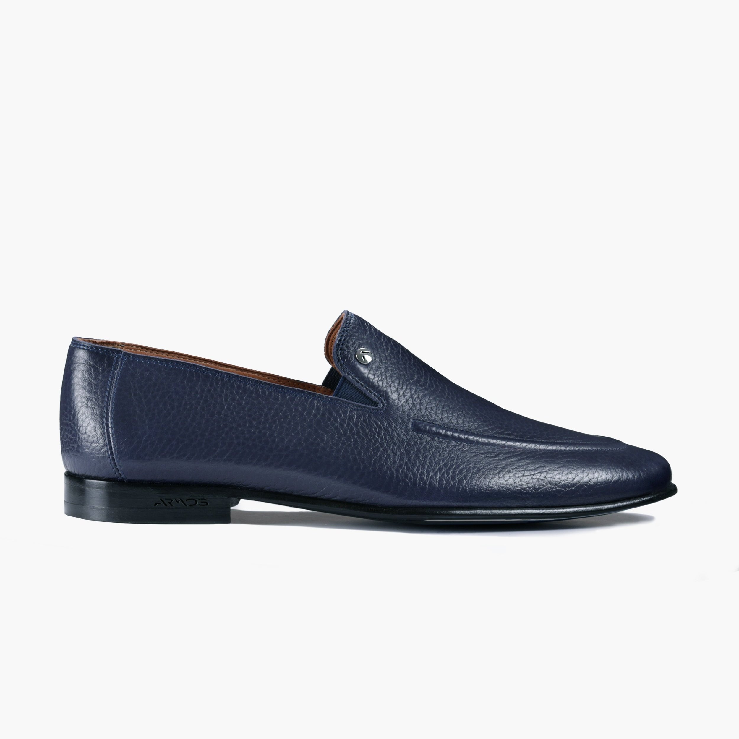 ANDREW Leather Loafers Suction Slip Resistant Sole SZ 43 Blue Red Slip On Shoes Encore Tassel Loafer // Navy Blue Leather main image 3