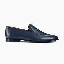 Men's Navy Deer Leather Loafer - right side