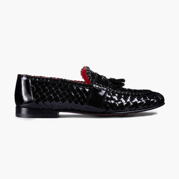 Men's Black Patent Leather Tassel Loafer - right side